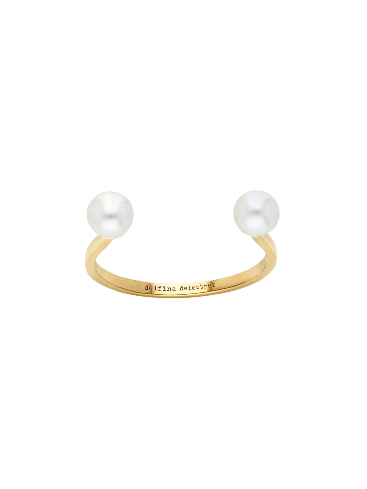 Double pearl piercing ring photo